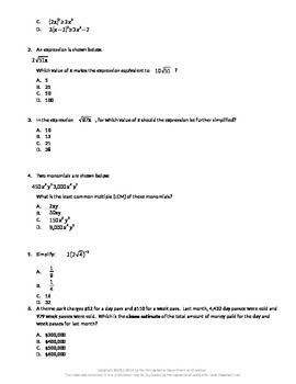 Pa Algebra 1 Keystone Module 1 Review By Samantha Frueh Tpt