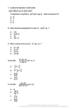 Pa Algebra 1 Keystone Module 1 Review By Samantha Frueh Tpt