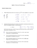 PA Algebra 1 Keystone Practice Exam - Modules 1&2 (with st