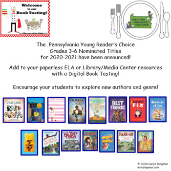 Preview of Pennsylvania YRC 2020-2021 Book Nominees Grades 3-6 Digital Book Tasting