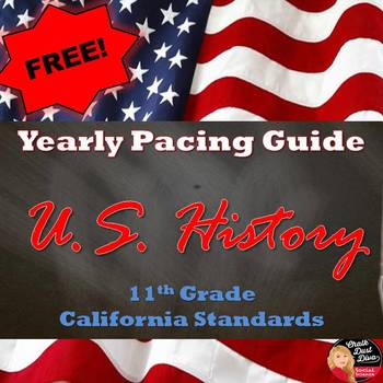 Preview of PACING GUIDE (Yearly) | U.S. History | FREE! | Secondary | 11th Grade