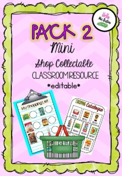 Preview of PACK 2 Coles Mini Shop Collectable Editable Resource