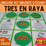 PACK DE 40 JUEGOS TRES EN RAYA ESPAÑOL. A1 HASTA B2. TIC T