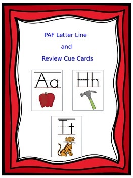 Preview of PAF Alphabet Letter Line and Review Cue Cards
