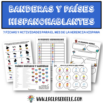 Preview of PAÍSES HISPANOHABLANTES Y BANDERAS: FICHAS Y ACTIVIDADES (HISPANIDAD)