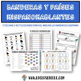 PAÍSES HISPANOHABLANTES Y BANDERAS: FICHAS Y ACTIVIDADES (