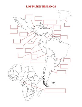 Países Hispanos Map by jer520 LLC | TPT