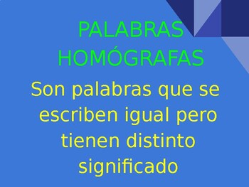 Preview of PALABRAS HOMÓGRAFAS EN CONTEXTO - HOMOGRAPHS IN CONTEXT