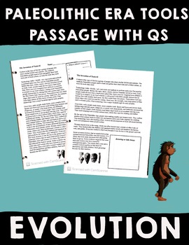 Preview of PALEOLITHIC TOOLS READING COMPREHENSION PASSAGE WITH QUESTIONS | EVOLUTION