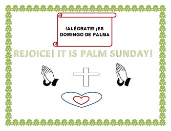 Preview of PALM SUNDAY POSTER: BILINGUAL/SPANISH:  USE IN CLASSROOM OR ON A  BOARD!