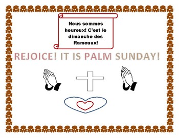 Preview of PALM SUNDAY POSTER: ENGLISH/ FRENCH: FOR YOUR CLASSROOM OR DOOR!