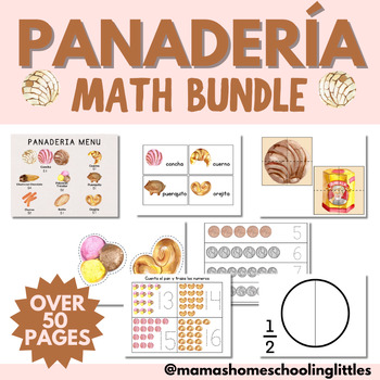 Preview of PANADERÍA SPANISH MATH BUNDLE (Pretend Play and Learning Activities)