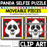 PANDA SELFIE SQUARE TILE PUZZLES Moveable Pieces Clip Art
