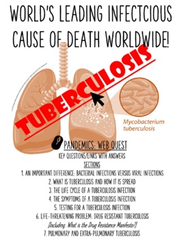 Preview of PANDEMICS: TUBERCULOSIS WEB QUEST (Key Questions/Links with Answers)