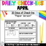 PAPER SEL Daily Check-In for Social Emotional Learning - A