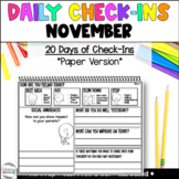 PAPER SEL Daily Check-In for Social Emotional Learning - N