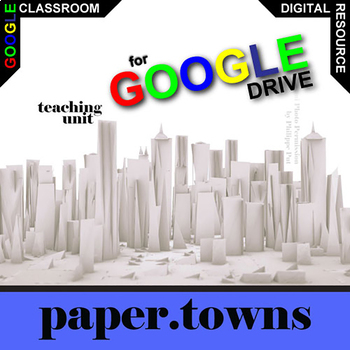 Preview of PAPER TOWNS Novel Study Unit Plan Activities DIGITAL Pre-reading Character Green