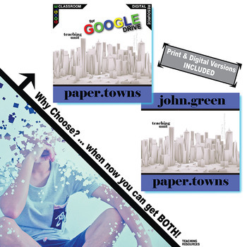 Preview of PAPER TOWNS Novel Study Unit Plan Activities PRINT & DIGITAL Pre-reading Project