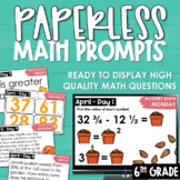 PAPERLESS Math Prompts Morning Work Spiral Review - April 
