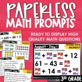 PAPERLESS Math Prompts Morning Work Spiral Review - August
