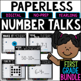 First Grade PAPERLESS Number Talks- A YEARLONG BUNDLE