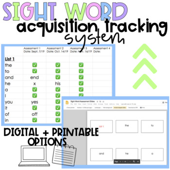 Preview of YEAR LONG PAPERLESS SIGHT WORD ASSESSMENT SYSTEM || GOOGLE BASED