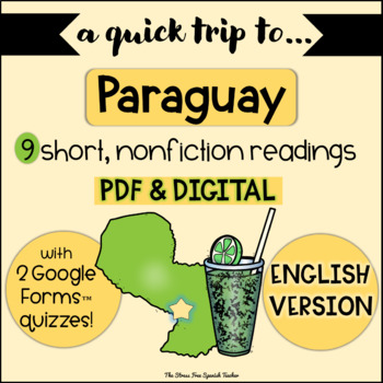 Preview of PARAGUAY country study Readings Quick Trip series ENGLISH VERSION