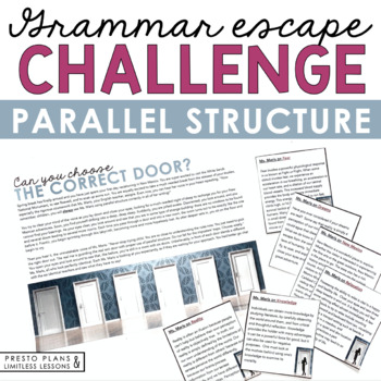 Preview of Parallel Structure Grammar Activity Escape Room Challenge, Presentation, & Quiz
