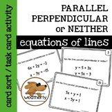 PARALLEL and PERPENDICULAR LINES - task cards