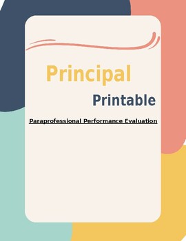 Preview of Paraprofessional Performance Evaluation: Editable and Fillable Template