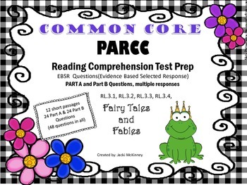 Preview of PARCC Common Core Reading Test Prep EBSR Part A Part B Fairy Tales