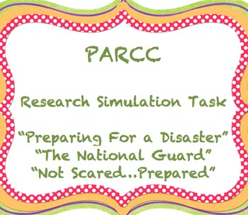 Preview of PARCC Like Assessment: Research Simulation Task