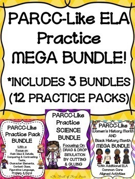 Preview of PARCC-Like ELA Practice MEGA BUNDLE! (INCLUDES 3 BUNDLES & 12 PRACTICE PACKS)
