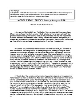Preview of PARCC Literary Analysis Teacher Model (Example Essay)