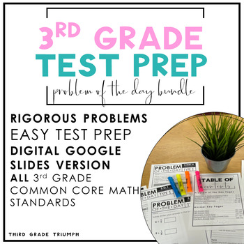 Preview of Test Prep Math Bundle PARCC 3rd Grade | Digital and Print