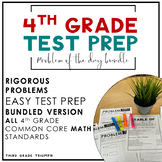 Distance Learning | Test Prep PARCC Math 4th Grade Bundle