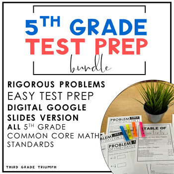 Preview of Test Prep PARCC Math 5th Grade Bundle | Digital and Print