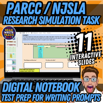 Preview of PARCC / NJSLA Research Simulation Task: Digital Interactive Notebook