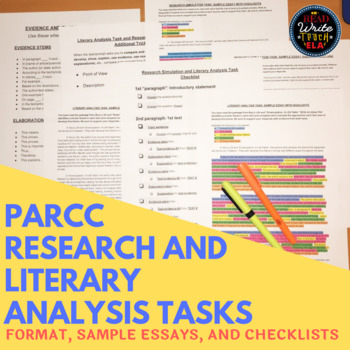 Preview of PARCC / NJSLA Research Simulation and Literary Analysis: Format & Sample Essays