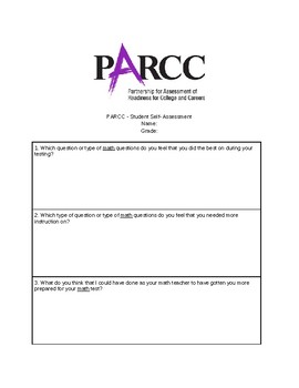 Preview of PARCC Student Self Assessment