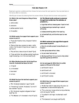 GUIDED READING: Holes - Louis Sachar, 36 Question Sets, Answer Key