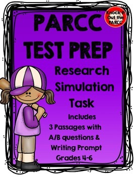 Preview of PARCC Test Prep: Research Task with Three Passages/Questions and Writing Prompt