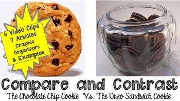 Preview of Compare Contrast Cookie Text Structure Research Evidence Writing Test Prep 6 7 8