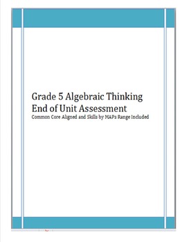Preview of 4th/5th Gr. Operations & Algebraic Thinking(4OAA1, 4OAA2,5OAA1,5OAA2) Assessment