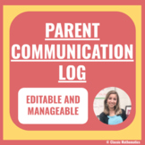 PARENT COMMUNICATION LOG Excel or Google Sheets Spreadsheet