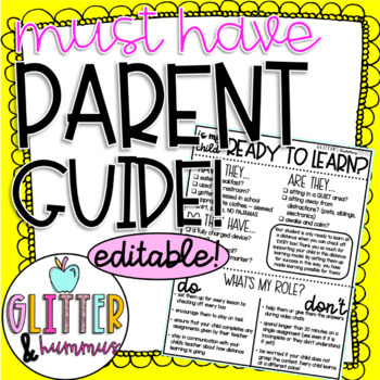 Preview of PARENT GUIDE TO DISTANCE LEARNING - ✨EDITABLE!!!✨ | Virtual Classroom