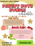 PARENT NOTE BUNDLE | HOLIDAYS, PARTIES, PARENT COMMUNICATION