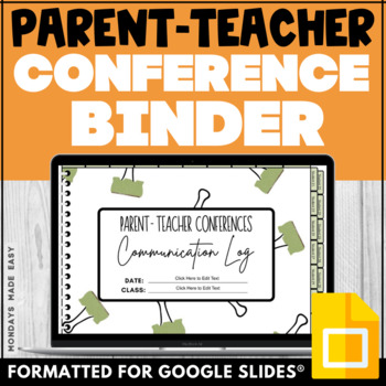 Preview of PARENT-TEACHER CONFERENCE FORMS Parent Communication Log with Editable Templates