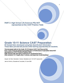 Preview of PART 3: Grade 10-11 CAST Test Prep - 52 LS Items - PEs Not on Practice Tests