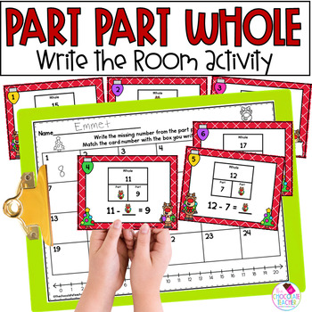 Preview of Part Part Whole - Addition and Subtraction - Christmas Math - Write the Room
